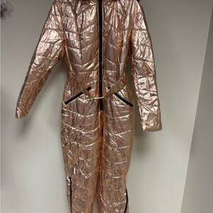 Shimmering Rose Gold Women's Ski suit or snowsuit